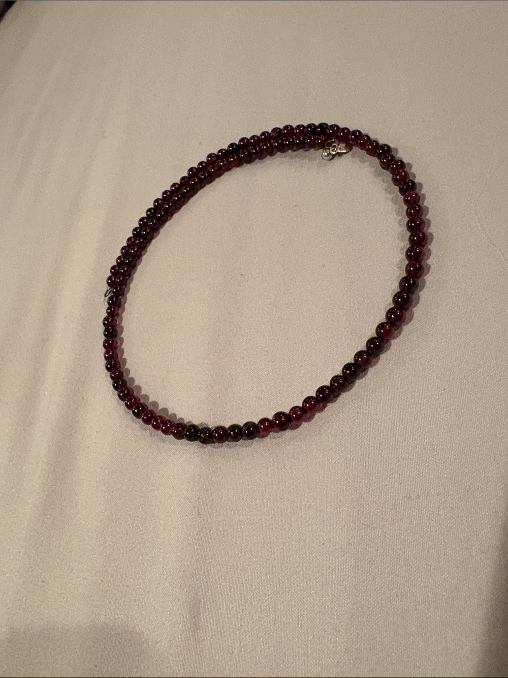 Silpada Classic Garnet Bead Necklace Flexible Choker